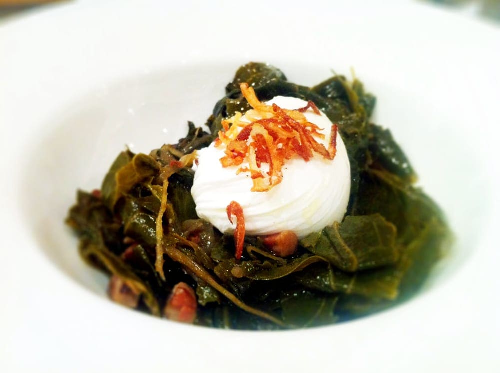 Collard Greens Poached Egg from Seasonal Pantry