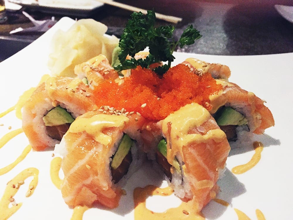 Orange Blossom Sushi Roll $13 @ Cho Oishi Los Angeles California