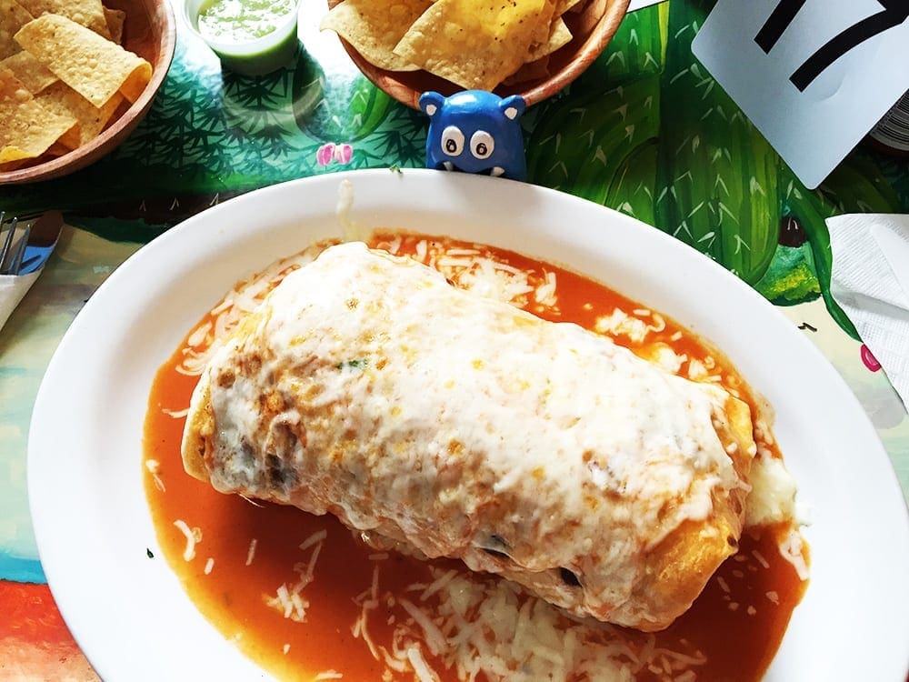 Wet Chicken Burrito @ Taqueria El Metate in Redwood City California